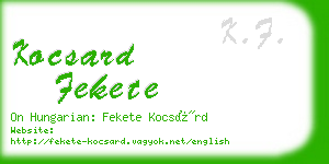 kocsard fekete business card